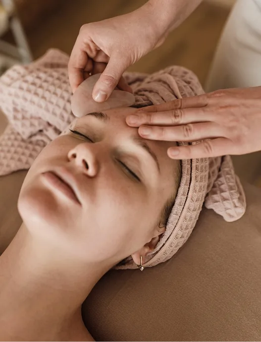 Facial gua sha massage therapy